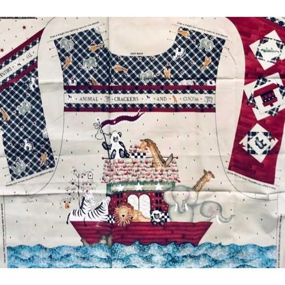 VTG Daisy Kingdom Noah's Ark Adult Cut & Sew Vest Panel Sz 8-18 - Picture 2 of 2